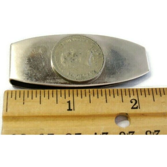1953 Uruguay 10 Centesimos Money Clip Stainless Steel Wallet Cash Holder Silver - Picture 3 of 11